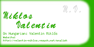 miklos valentin business card